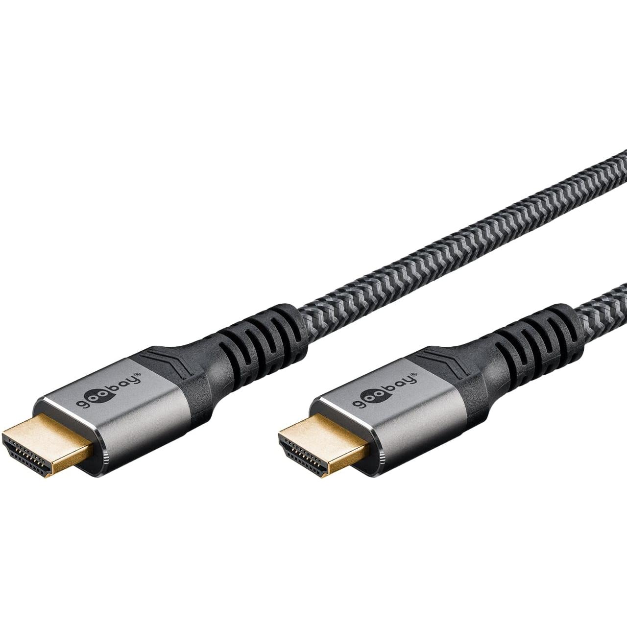 Goobay High-Speed-HDMI-Kabel mit Ethernet, 3 m, Sharkskin Grey (3 m, HDMI), Video Kabel