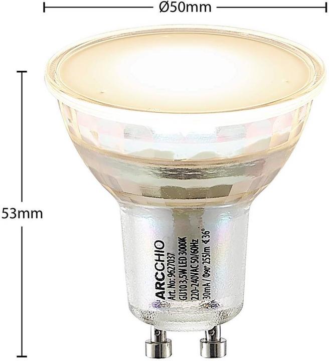 Produktbild Arcchio LED-Reflektor GU10 4,9W 3.000K 120° Glas (GU10, 4.50 W, 400 lm, 1 x, E)