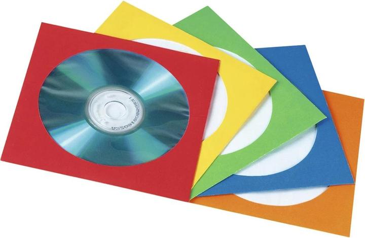 Productafbeelding Hama CD/DVD papieren hoesjes, geassorteerde kleuren, pak van 100