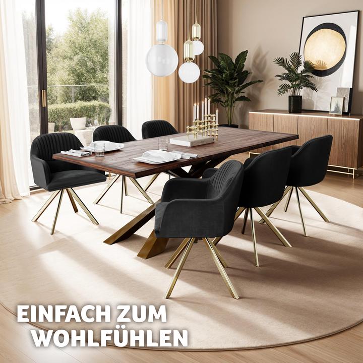 Immagine prodotto tectake Samt-Drehstuhl Lona mit dicker Polsterung