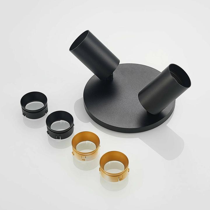 Produktbild Arcchio Brinja Deckenstrahler, rund 2-fl., schwarz (GU10)