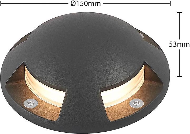 Produktbild Lindby Huban LED-Bodenaufbauleuchte, vierflammig (1100 lm, IP67)