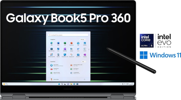 Image du produit Samsung Galaxy Book5 Pro 360 (16", Intel Core Ultra 5 226V, 16 Go, 512 Go, DE)