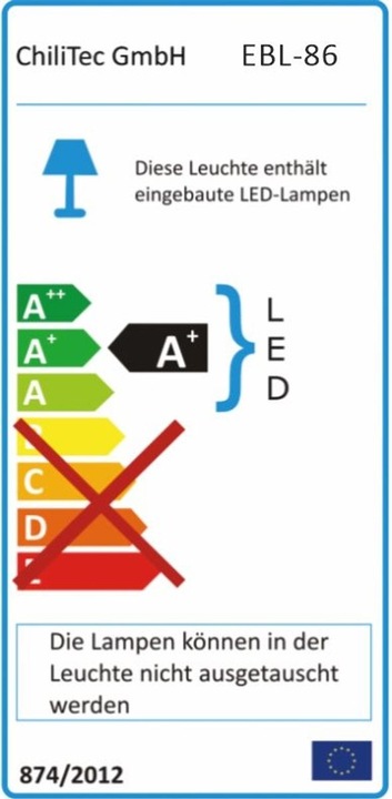 Produktbild Chilitec LED-Einbauleuchte EBL 86, 2,5 W, 3000 K, warmweiss, Rahmen silber