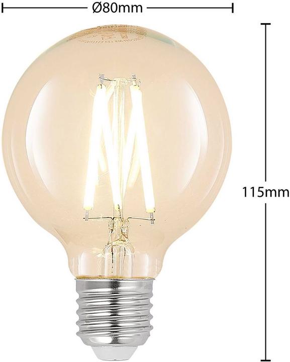Produktbild Arcchio LED-Lampe E27 8W G80 2.700K Filament dimmbar klar (E27, 8 W, 980 lm, 1 x, E)