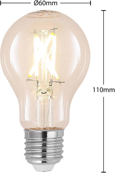 Actual product image Arcchio LED Lamp E27 8W 2,700K Filament, Dimmable, Clear (E27, 8 W, 980 lm, 1 x, E)