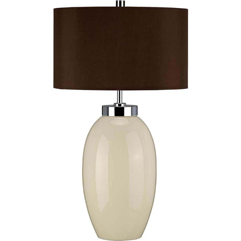 Thumbnail - Elstead Lighting, Tischlampe, Victor Tischleuchte E27 58cm Creme Braun, Made in UK (E27)