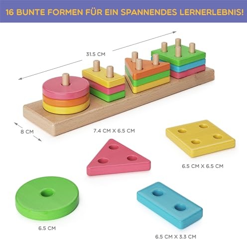 Produktbild Activity Board Erstes geometrisches Steckspiel ab 18 Monaten, 2 Jahren, Formen-Sortierspiel aus Holz, Spielzeug