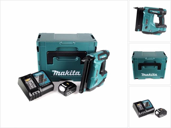 Actual product image Makita DBN 500 RT1J Battery upsetting nailer 15-50 mm 90° 18 V with 1x 5.0 Ah battery and charger in MakP