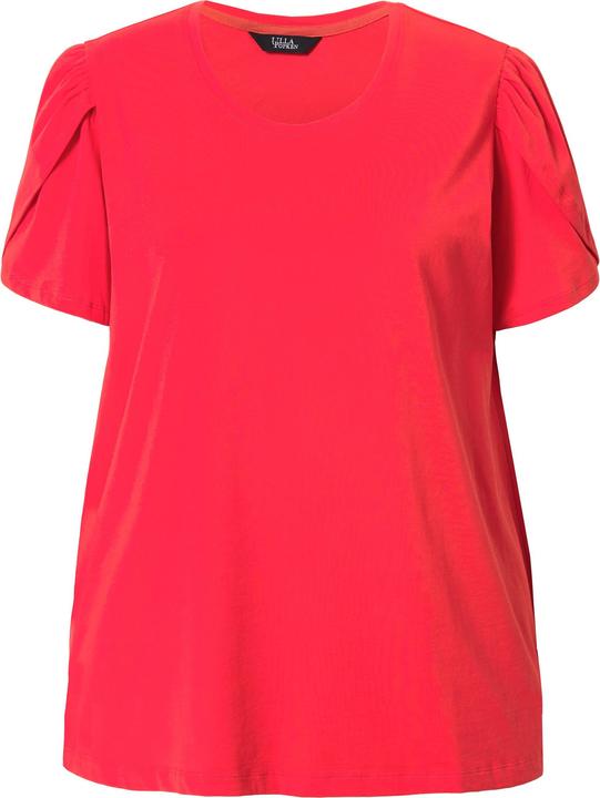 Immagine prodotto Ulla Popken T-shirt dal taglio svasato con effetto a più strati, scollo a girocollo e mezze maniche (50, 52)