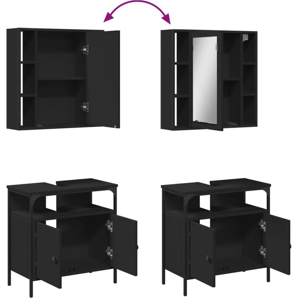 VidaXL, Badmöbelset, 2-tlg. Badmöbel-Set