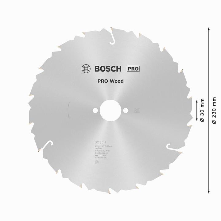 Image du produit Bosch Professional Zubehör Lame de scie circulaire PRO Wood, 230 x 2.4 x 30 mm
