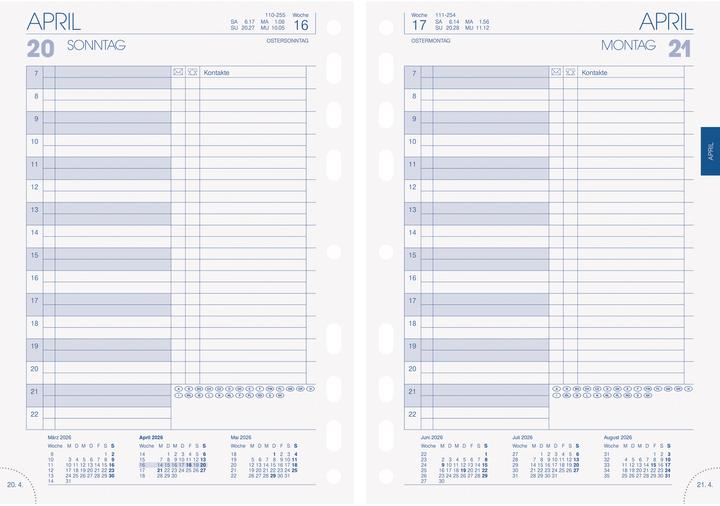 Produktbild Brunnen Timer Einlage 2026 079001006 1T/1S DE A5 (14.8 x 20.8 cm, 1 Tag / 1 Seite)