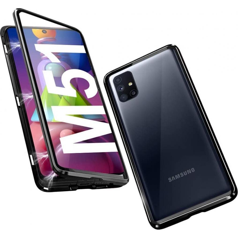 G-Case Samsung Galaxy M51 Aluminium Magnetic Glass Case Hülle (Samsung Galaxy M51), Smartphone Hülle, Schwarz