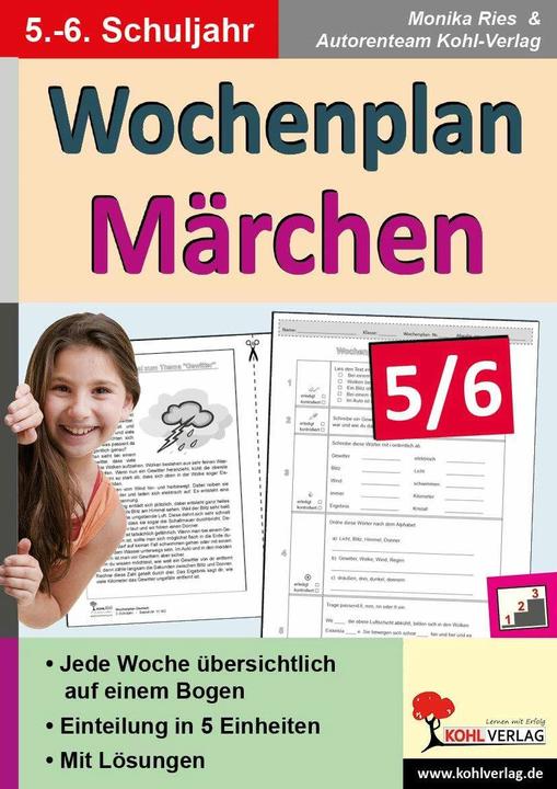 Produktbild Wochenplan Märchen 5/6 (Deutsch, Sabine Hauke, 2015)