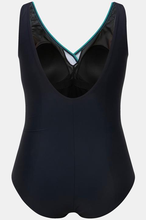 Actual product image Ulla Popken Rainbow Gradient Wrap Look Swimsuit (58)