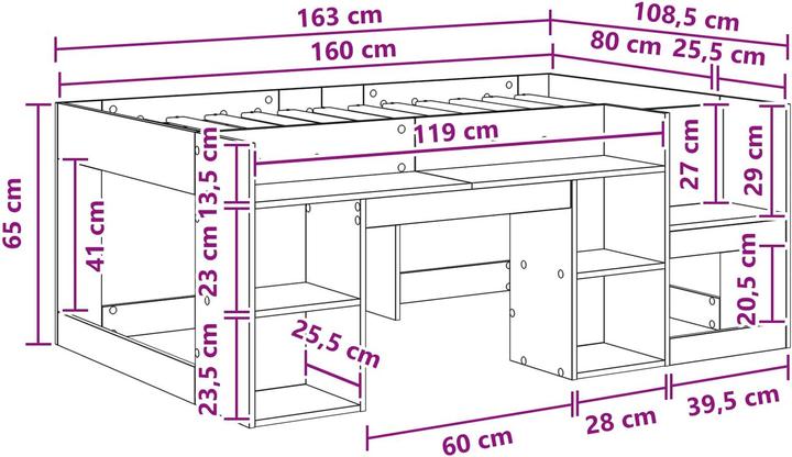 Produktbild vidaXL Bettrahmen (80 x 160 cm)