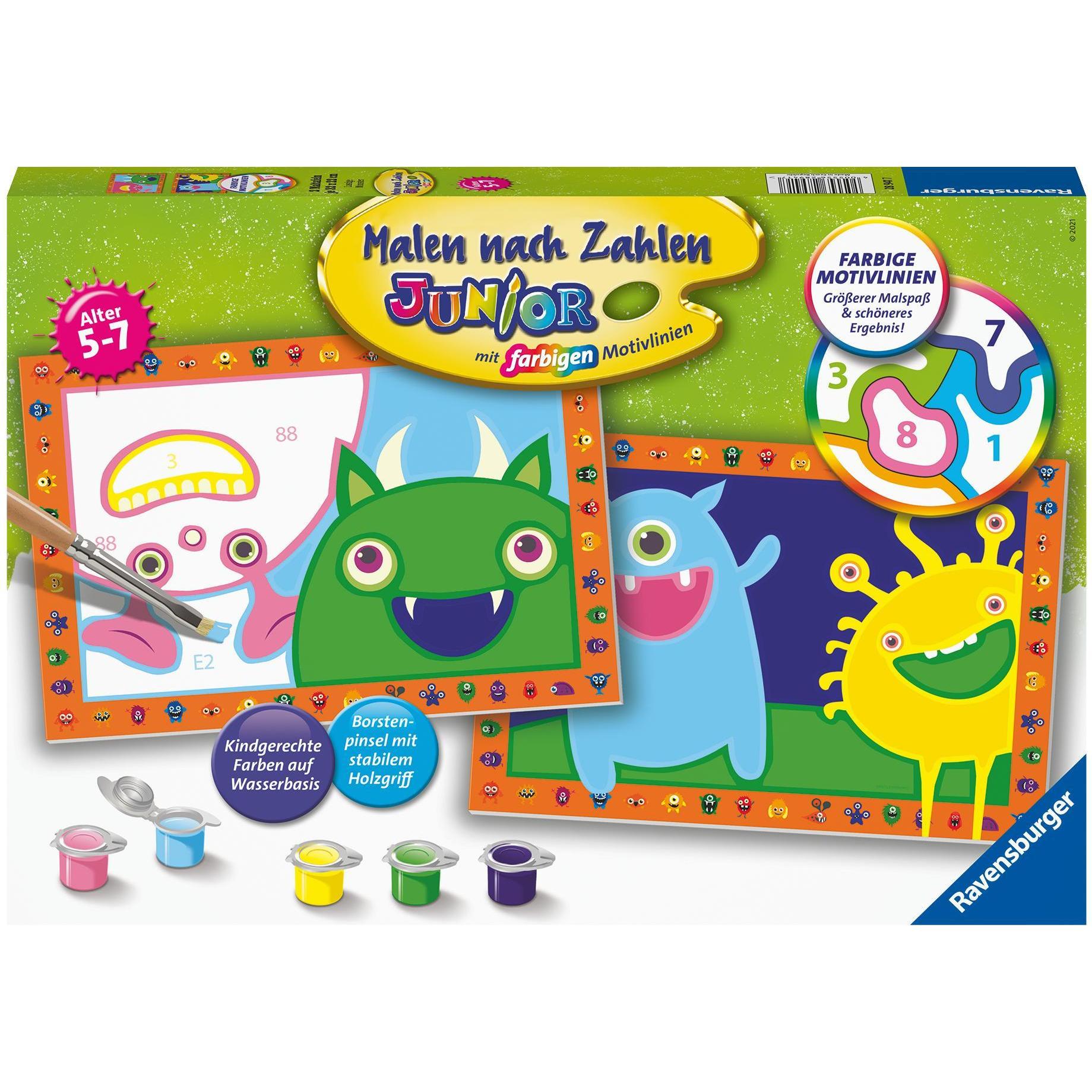 Ravensburger Malen nach Zahlen 28941 – Lustige Monster – Kinder 5-7 Jahren