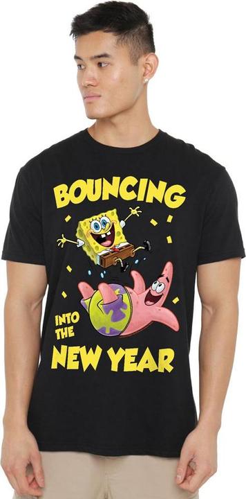 Immagine prodotto Spongebob Squarepants Bouncing Into The New Year Maglietta Uomo (S)
