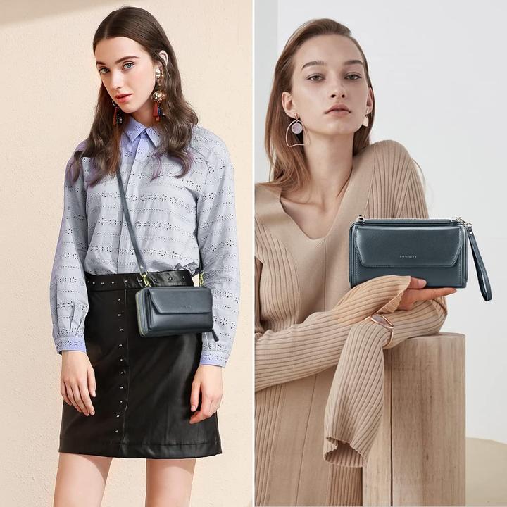 Produktbild Only-Bags.Store Kleines Portemonnaie mit Kreditkartenfächern, Handytasche mit Reissverschluss um 2 Riemen