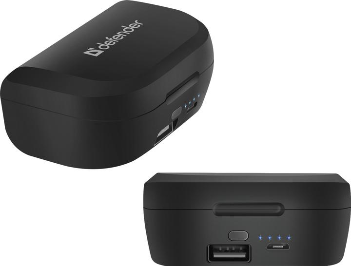 Actual product image Defender Twins 639 Headset Wired & In-ear Calls/Music Micro-USB Bluetooth Black (No noise cancellation, 4 h, Cable)