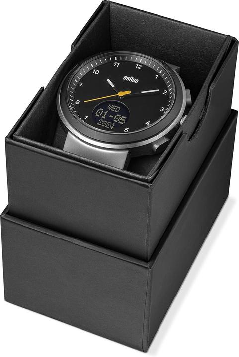 Produktbild Braun Analoge Uhr mit digitaler Anzeige, Kalender und Schrittzähler (Analoguhr, 45 mm)