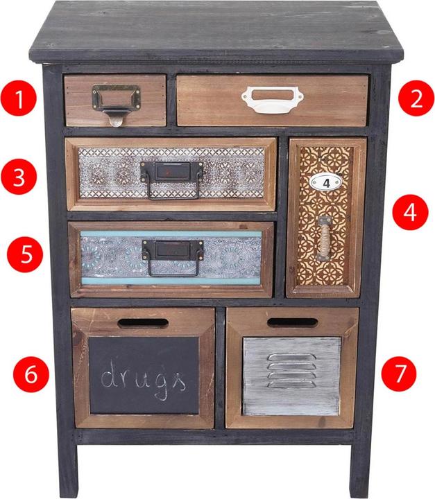 Actual product image JOHN316 Apothekerkommode (78 x 55 x 35 cm)