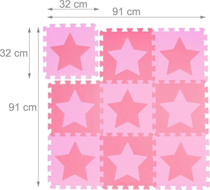 Image du produit Relaxdays Tapis-de-jeu Étoiles (32 x 32 x 1 cm)