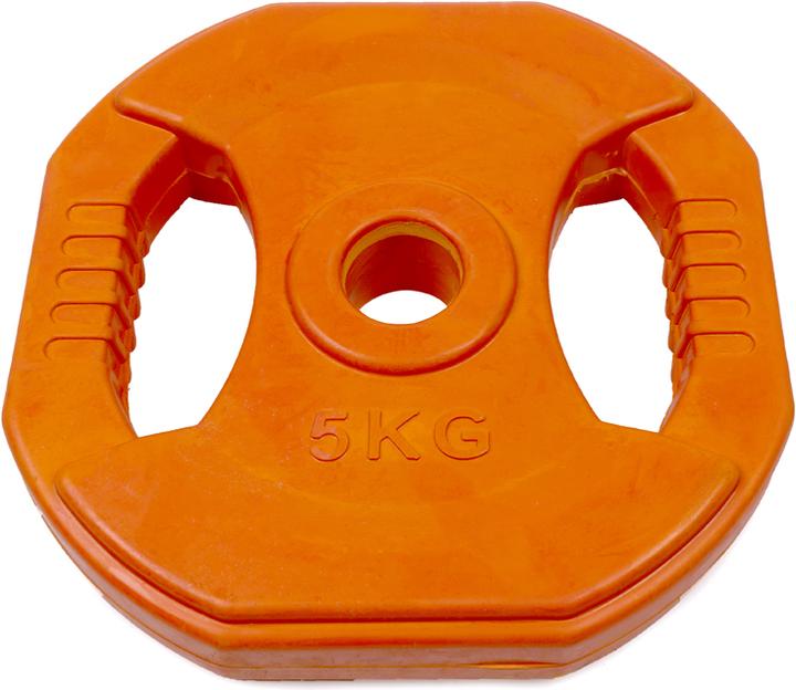 Actual product image Gladiatorfit Rubber weight disc with handles (1 x 5 kg)