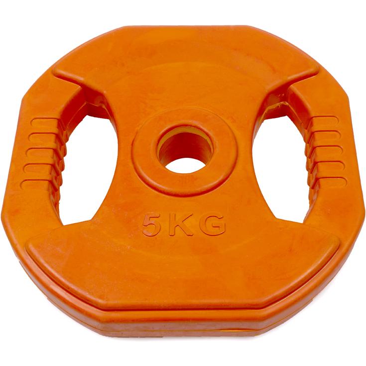 Gladiatorfit Gewichtsscheibe aus Gummi mit Griffen (1 x 5 kg) (GL-7640344757944)