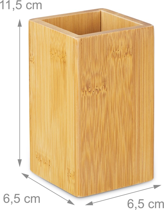 Image du produit Relaxdays Gobelet bambou (6,5 x 6,5 x 11 cm)