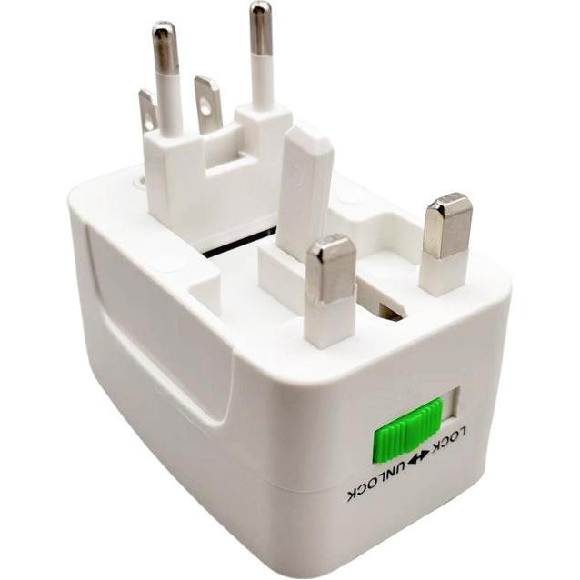 Konrow, Adattatore da viaggio, 931 - Adattatore universale (EU / US / UK / AU, bianco) - Confezione originale