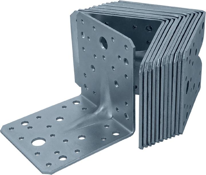 Helpmate Lochplattenwinkel 100x100x90, verzinkt, 12 Stück, mit Sicke (Angle de la tôle perforée, 12 pcs)