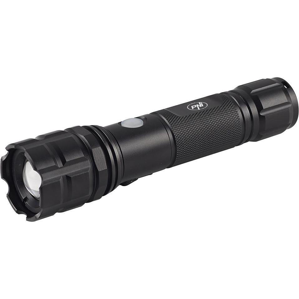PNI, Taschenlampe, Adventure F10 Aluminium-Taschenlampenpaket mit LED 6 W, 500 lm bis zu 200 m Fokus, mit Akku und