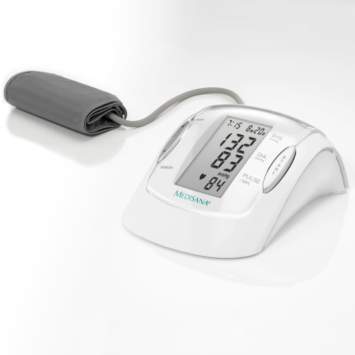 Immagine prodotto Medisana 51047 MTP Misuratore di pressione del braccio superiore Linea bianca (Sfigmomanometro per braccio)