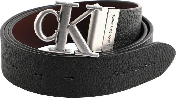 Calvin Klein CKJ Monogram Round Reversible Leather Belt 35MM