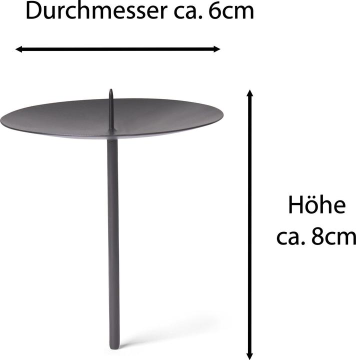 Produktbild Novaliv 4x Kerzenpick | Dorn, 6 cm SCHWARZ | Kerzenhalter für Adventskranz Kerzenpin Weihnachtskranz