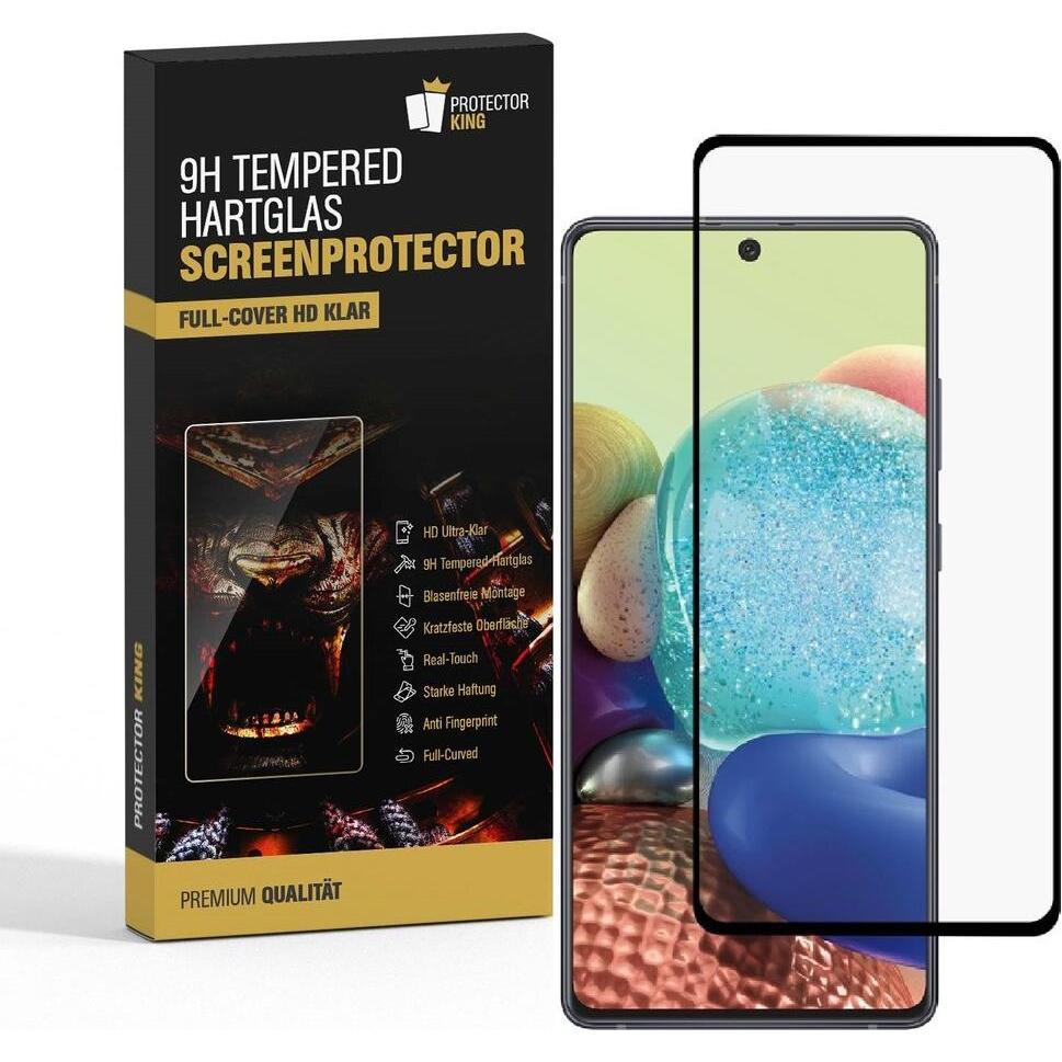 Protectorking 3x echtes Tempered 9H Panzerhartglas 3D KLAR (3 Stück, Samsung Galaxy A71), Smartphone Schutzfolie