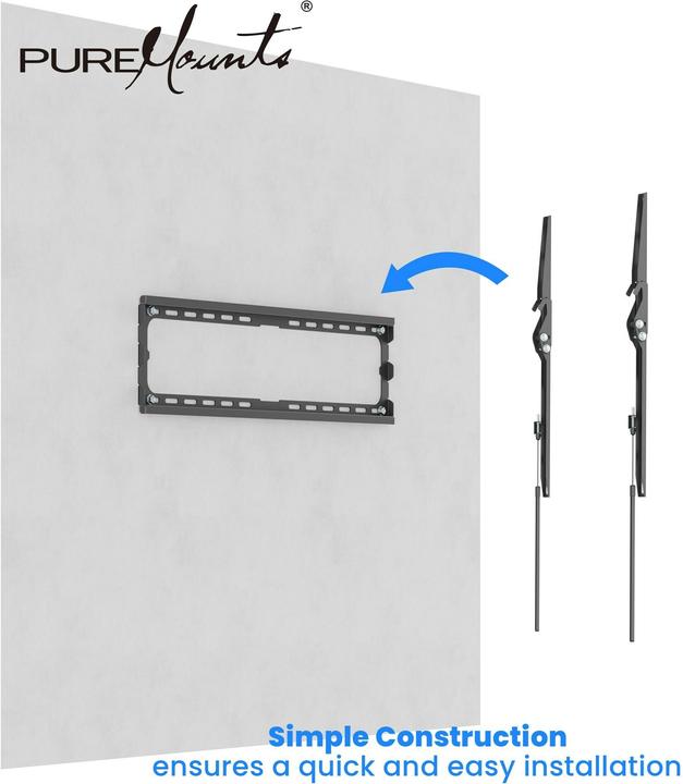 Image du produit PureMounts Wandhalterung PM-BT610 Schwarz (Mur, 45 kg, 37" - 80")