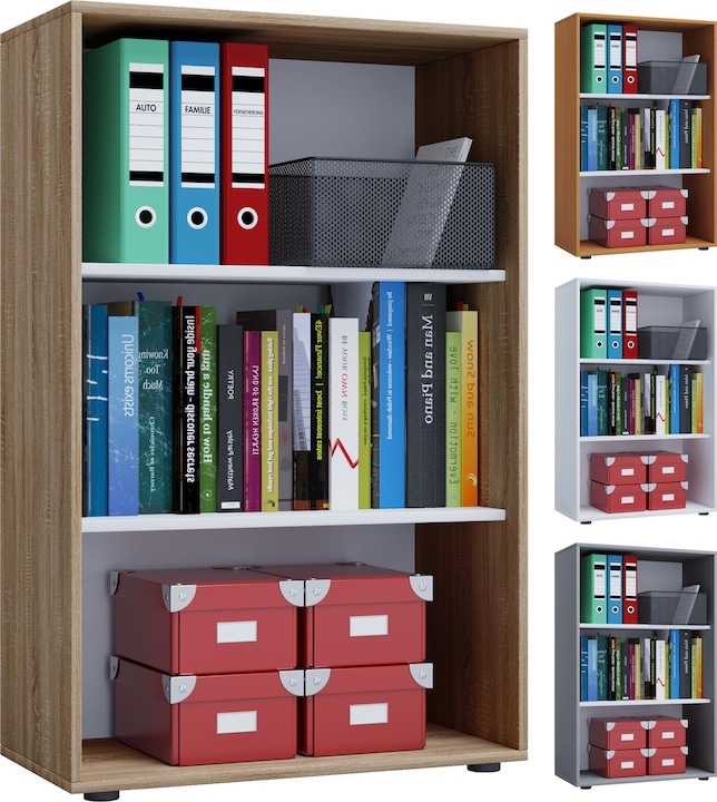 VCM Holz Büroschrank Aktenregal Lona 3 Fächer (70 x 40 x 111 cm)