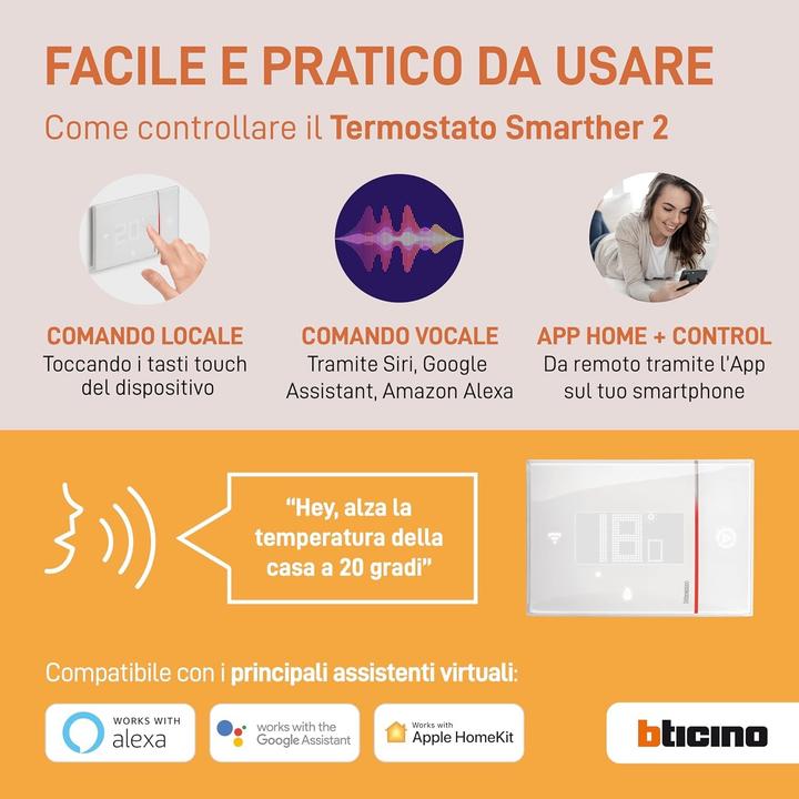 Immagine prodotto Bticino Termostato Digitale Wi-Fi Smarther2 con Netatmo