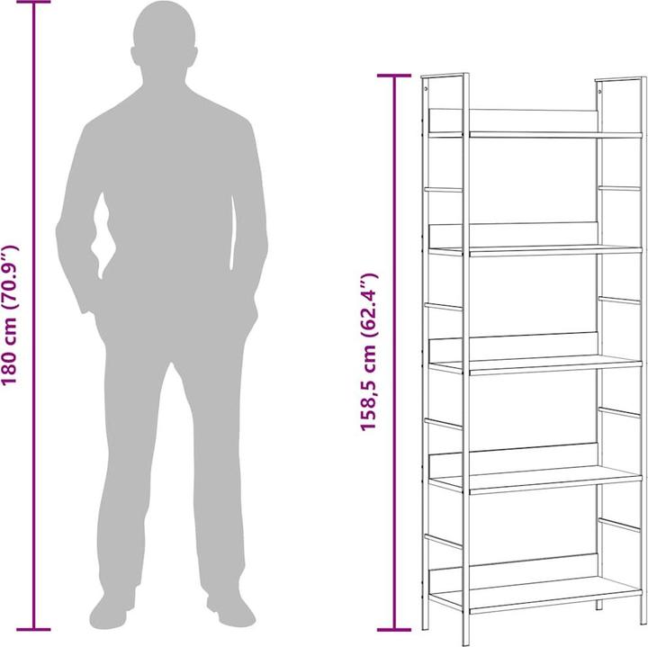Immagine prodotto vidaXL Standregal (27.60 x 158 x 158.50 cm)