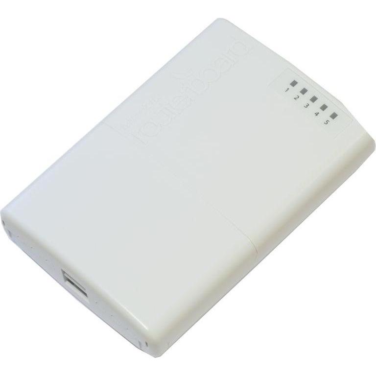 MikroTik MT RB750P-PBR2 PowerBox Outdoor 5x Ethernet-Port-Router mit PoE-Ausgang 6V-30V, Router, Weiss