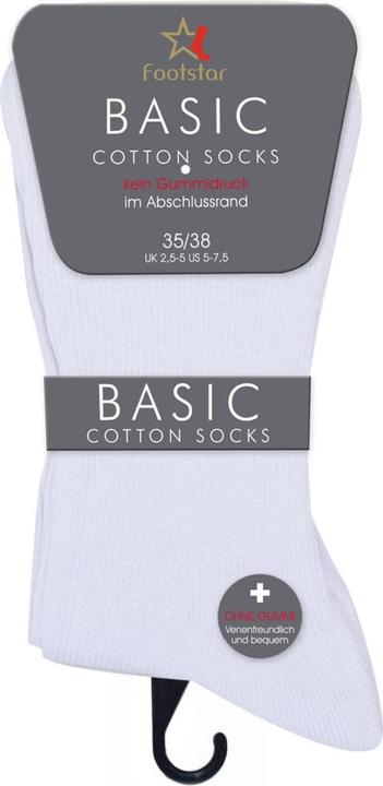 Immagine prodotto Cocaine Socks footstar Basic 35/38, Weiss (ohne Gummibund) - Damensocken (confezione da 8, 35 - 38)