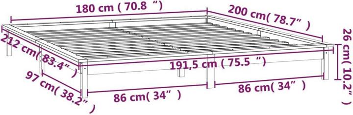 Produktbild vidaXL Bettgestell (180 x 200 cm)