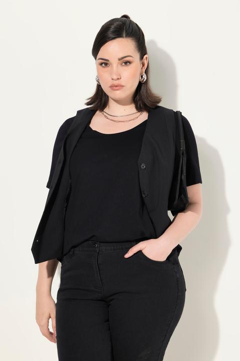 Actual product image Ulla Popken Modal Blend Short Sleeve Scoop Neck Tee (50, 52)
