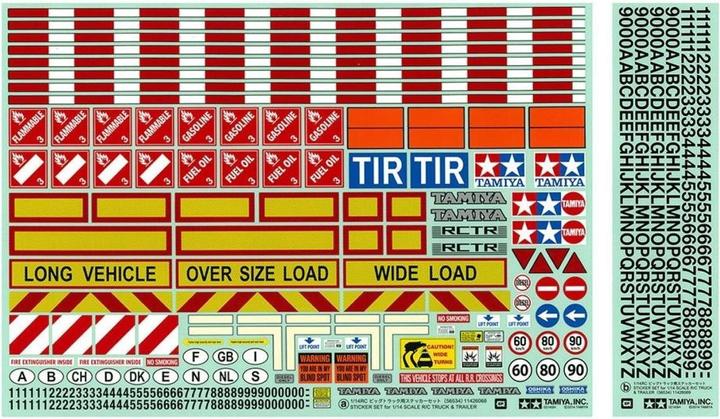 Image du produit Tamiya 300056534 1:14 Décor d'avertissement pour L