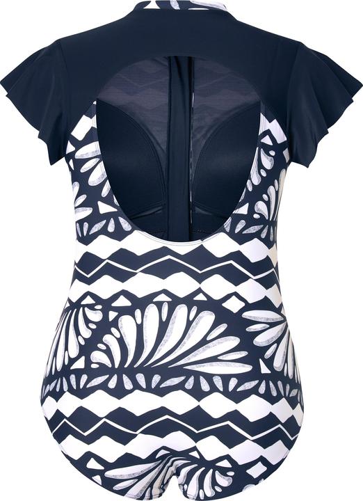 Produktbild Ulla Popken Badeanzug, Flügelärmel, Softcups, Zipper, recycelt (42)