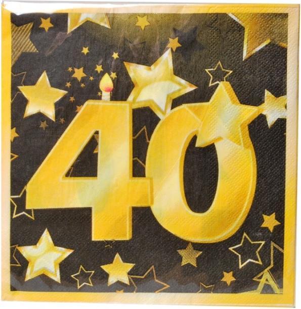 Image du produit UdoS Servietten „40“, schwarz/gold
