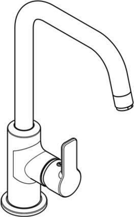 Produktbild Kludi Waschtisch-EHM PURE&EASY DN 15 schw ohne Ablaufgarnitur chr